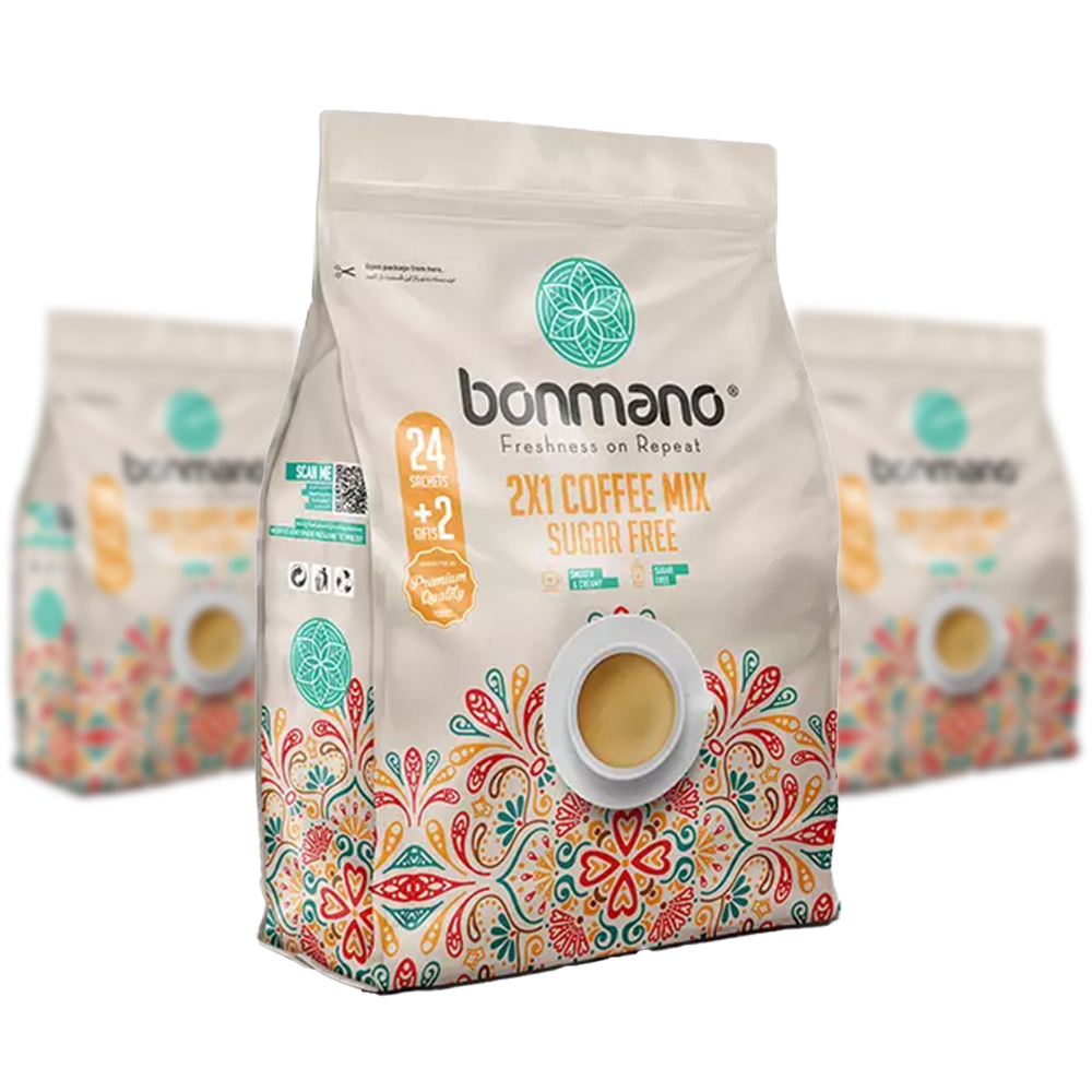 قهوه فوري 2 در 1 بن مانو 24 ساشه اي (bonmano) 384 گرم - پاپیون مارکت